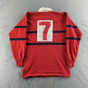 Vintage 80s Rugby Shirt Mens Large Philadelphia Whitemarsh RFC Red Guinness USA